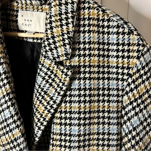 a new day Plaid Blazer - Black, White, Tan - Picture 3 of 6